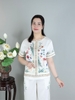 (Mẫu M11) - Đồ trung niên nữ HUY HÀ , lụa tơ tầm - quần dài ống rộng , tay ngắn