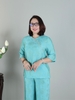Đồ Bộ Trung Niên LT32, Silk Óng Cao Cấp – Hoạ tiết Hoa Đính Ngọc Sang Trọng Cho Mẹ | HUY HÀ