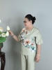 Đồ Bộ Lụa Nữ Trung Niên 9 Tấc HA58 - Bộ Đồ Kiểu Cho Mẹ Thiết Kế Hoa Sang Trọng, Tôn Dáng, Che Khuyết Điểm | HUY HÀ