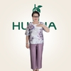 Đồ Bộ Lụa Trung Niên 9 Tấc HA62 – Set Áo Hoa Cao Cấp Và Quần Suông Mềm Mát, Sang Trọng Cho Mẹ | HUY HÀ