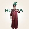 (Mẫu TK16) - Đồ trung niên nữ HUY HÀ, vải lụa tô châu, áo vạt xéo phom dài , quần ống rộng