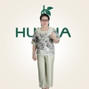 Đồ Bộ Lụa Trung Niên 9 Tấc HA60 – Bộ Mặc Nhà Cao Cấp In Hoa Thanh Lịch, Form Rộng Thoải Mái, Quà tặng mẹ, tặng bà | HUY HÀ