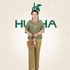 (Mẫu G10) -Đồ bộ trung niên Huy Hà : cổ trụ ,tay lỡ ,áo gấm-quần lụa