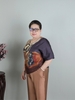 (Mẫu HA40) - Đồ trung niên nữ HUY HÀ, chất vải lụa tơ tằm, áo cổ tròn quần 9 tấc