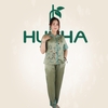 (Mẫu B60) Pijama nữ trung niên , thương hiệu HUY HÀ , chất vải lụa tơ tăm
