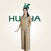 Đồ bộ lụa trung niên LT06 – Bộ lụa tầm Nha Xá cao cấp cho mẹ, mặc nhà sang trọng, quà tặng mẹ ý nghĩa | HUY HÀ