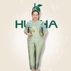 (Mẫu E220) Đồ bộ trung niên nữ , thương hiệu HUY HÀ , chất vải lụa tơ tằm , áo cổ tròn
