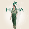 (Mã B48) Đồ bộ trung niên Huy Hà , đồ vải lụa latin , kiểu dáng bijama tay ngắn