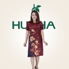 (Mẫu D56) - Đầm lụa thiết kế trung niên hoạ tiết nhẹ nhàng sang trọng - Quà tặng mẹ | HUY HÀ