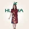 (Mẫu D56) - Đầm lụa thiết kế trung niên hoạ tiết nhẹ nhàng sang trọng - Quà tặng mẹ | HUY HÀ