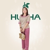 (Mẫu G09) -Đồ bộ trung niên Huy Hà : cổ tròn , tay lỡ , quần dài , áo gấm-quần lụa