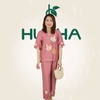 (Mã E190) Đồ bộ trung niên nữ , chất vải lụa tơ tằm mềm mịn , áo cổ tim , quần 9 tấc