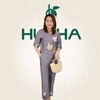 (Mã E190) Đồ bộ trung niên nữ , chất vải lụa tơ tằm mềm mịn , áo cổ tim , quần 9 tấc