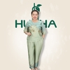 (Mẫu E220) Đồ bộ trung niên nữ , thương hiệu HUY HÀ , chất vải lụa tơ tằm , áo cổ tròn