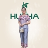 (Mã E234) - Đồ bộ trung niên nữ HUY HÀ , chất vải lụa tơ tằm , áo cổ tròn quần 9 tấc