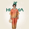 (Mã E250) - Đồ trung niên nữ HUY HÀ, chất vải lụa tơ tằm, áo cổ tròn quần 9 tấc