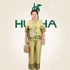 (Mã E254) - Đồ trung niên nữ HUY HÀ, chất vải lụa tơ tằm, áo cổ tròn quần 9 tấc