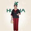 (Mã G01) -Đồ bộ trung niên Huy Hà : cổ trụ , tay lỡ , áo gấm-quần dài lụa