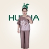 (Mẫu HA08) - Đồ bộ trung niên HUY HÀ - Lụa tơ tằm thiết kế