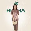 (Mẫu HA08) - Đồ bộ trung niên HUY HÀ - Lụa tơ tằm thiết kế