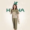 (Mẫu HA08) - Đồ bộ trung niên HUY HÀ - Lụa tơ tằm thiết kế