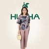 (Mẫu HA12) - Đồ bộ trung niên HUY HÀ - Lụa tơ tầm