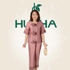 (Mẫu HA20) - Đồ trung niên nữ HUY HÀ, chất vải lụa tơ tằm, áo cổ tròn quần 9 tấc