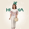 (Mẫu HA24) - Đồ trung niên nữ HUY HÀ, chất vải lụa tơ tằm, áo cổ tròn quần 9 tấc