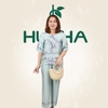 (Mẫu HA26) - Đồ trung niên nữ HUY HÀ, chất vải lụa tơ tằm, áo cổ tròn quần 9 tất