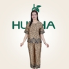 (Mẫu HA38) - Đồ trung niên nữ HUY HÀ, chất vải lụa tơ tằm, áo cổ tròn quần 9 tấc