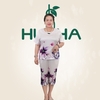 (Mẫu N34) - Đồ bộ Huy Hà ,quần lửng ,áo cổ tròn TN ,chất vải lụa tơ tầm