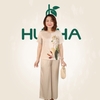 (Mẫu Lụa 36 ) - Đồ trung niên nữ HUY HÀ, chất vải lụa tơ tằm, áo cổ tròn quần 9 tấc ống rộng