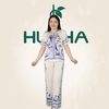 (Mẫu M11) - Đồ trung niên nữ HUY HÀ , lụa tơ tầm - quần dài ống rộng , tay ngắn
