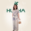 (Mẫu M15) - Đồ trung niên nữ HUY HÀ , lụa tơ tầm - quần dài ống rộng , tay ngắn