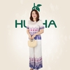 (Mẫu M9)  - Đồ trung niên nữ HUY HÀ , lụa tơ tầm - quần dài ống rộng , tay ngắn
