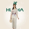 (Mẫu PP Gấm 06) - Đồ trung niên nữ HUY HÀ, gấm , quần dài ống suông , tay lở