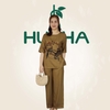 (Mẫu PP Gấm 06) - Đồ trung niên nữ HUY HÀ, gấm , quần dài ống suông , tay lở