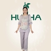 (Mẫu PP Lụa 01) - Đồ trung niên nữ HUY HÀ, Lụa tơ tầm , quần dài ống suông , tay lở