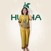 (Mã T11) Đồ bộ trung niên Huy Hà  , chất vải tơ tằm , kiểu dáng : cổ tim , tay lỡ