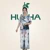 (Mẫu TC40 ) - Đồ bộ trung niên Huy Hà : cổ tròn , tay liền , quần dài , vải tô châu
