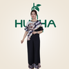 (Mẫu TC50 ) - Đồ bộ trung niên Huy Hà : cổ tròn , tay liền , quần dài , vải tô châu
