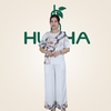 (Mẫu TC50 ) - Đồ bộ trung niên Huy Hà : cổ tròn , tay liền , quần dài , vải tô châu