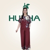(Mẫu TC56 ) Bộ lụa thiết kế trung niên phối hoa – Form áo cánh dơi thoải mái – Dạo phố họp mặt bạn bè | HUY HÀ