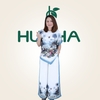 (Mẫu TK21) Đồ bộ lụa trung niên form suông ống rộng - Họa tiết thiên nhiên sang trọng - Mặc nhà, dạo phố | HUY HÀ