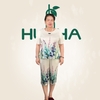 (Mẫu N32) - Đồ bộ Huy Hà ,chất vải lụa tơ tầm, quần lửng ,áo cổ tròn -TN