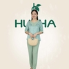 (Mã V14) - Đồ bộ trung niên HUY HÀ , thiết kế áo lụa gấm- quần dài karolan