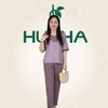 (Mã V14) - Đồ bộ trung niên HUY HÀ , thiết kế áo lụa gấm- quần dài karolan