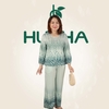 (Mẫu V28) - Đồ thiết kế trung niên HUY HÀ - Gấm , quần dài , tay dài viền