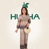 (Mẫu V28) - Đồ thiết kế trung niên HUY HÀ - Gấm , quần dài , tay dài viền