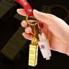 Hột Quẹt Bật Lửa Diêm Xăng Kiêm Móc Treo Chìa Khóa Hình Thỏi Vàng Cực Chất